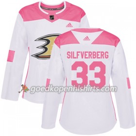 Anaheim Ducks Jakob Silfverberg 33 Adidas 2017-2018 Wit Oranje Fashion Authentic Shirt - Dames